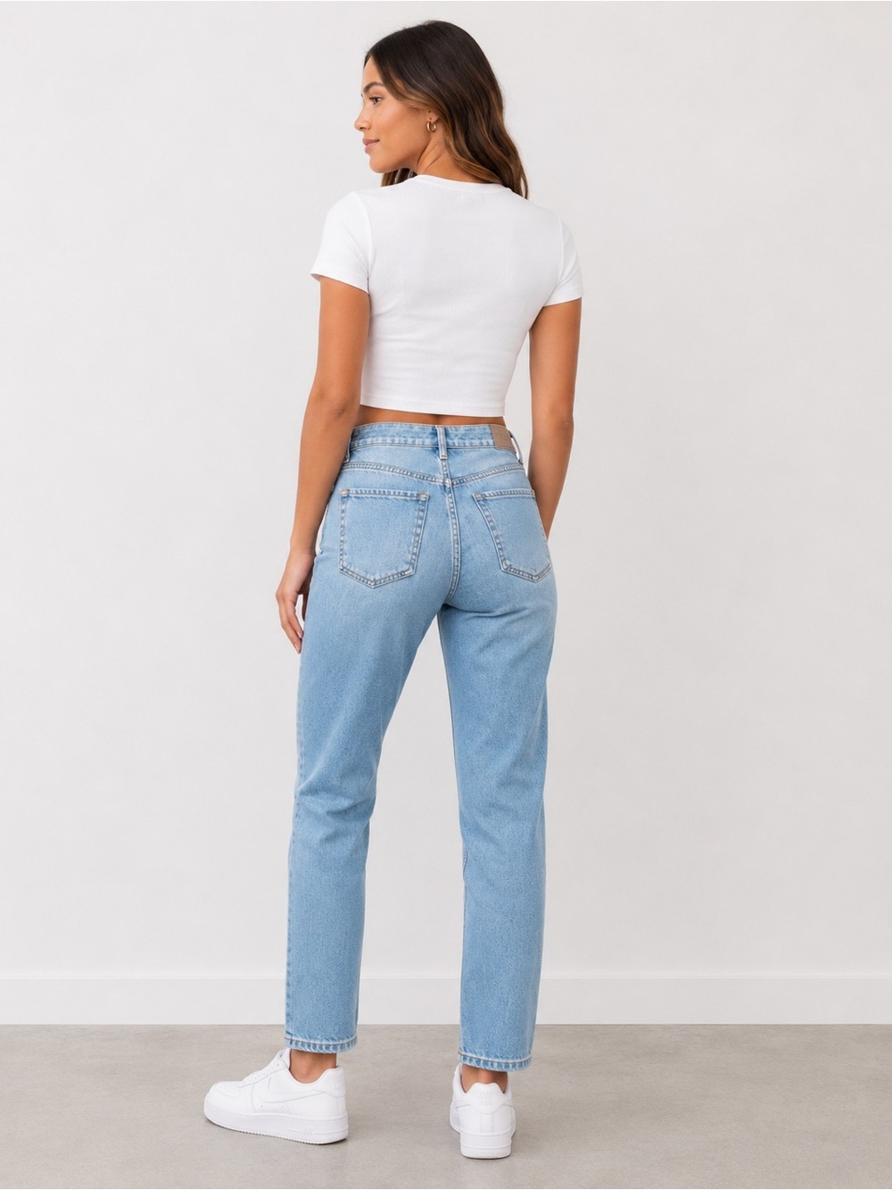 Forever 21 High Rise Distressed Button Fly Jeans Size 28 Light Wash - Picture 2 of 4